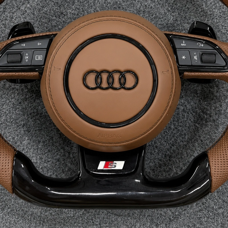 Flat bottom design of JIONX carbon fiber steering wheel for Audi A4 A5