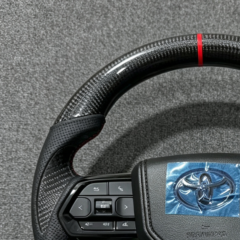  Forged Carbon Fiber Sporty 6 Spoke Steering Wheel for Land Cruiser 200/LC300/LC200/LC150/Fortuner/Hilux