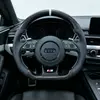 Flat bottom carbon fiber perforated leather steering wheel Audi interior upgrade JIONX
