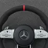 Custom Mercedes Benz AMG Steering Wheel Alcantara Red Center Stripe for C63 C63S E63 E63S G63