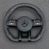 Black Leather AMG Steering Wheel For Mercedes Benz CLA GLC GLB GLS GLE W118 W205 W213 C63 E63 G63 W205 W213 W222 C63S G63 GLC GLE GLA GLS