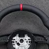 Close Shot Of Red Top Racing Marker Stripe On JIONX Black Leather Audi S Line Wheel