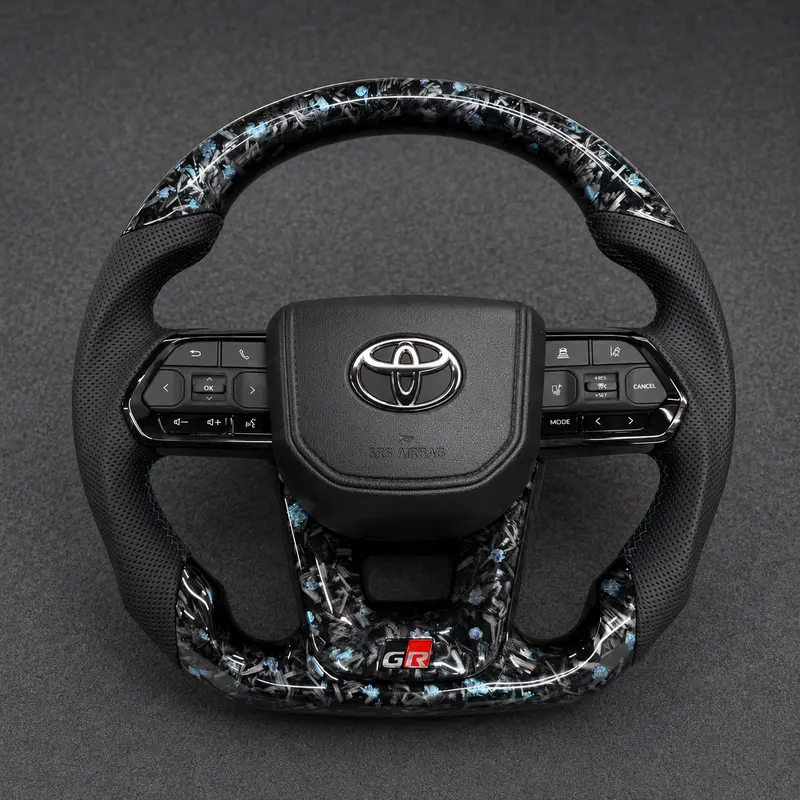 For Toyota Series 2015–2026 Nappa Leather Custom Real Forged Carbon Fiber LED Steering Wheel -JIONX