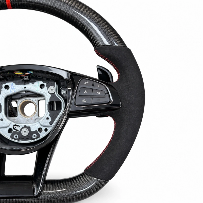 Custom Alcantara And Carbon Fiber Sports Steering Wheel for Mercedes AMG W205 W204 W212 W211 W213 E300 W218 And W222