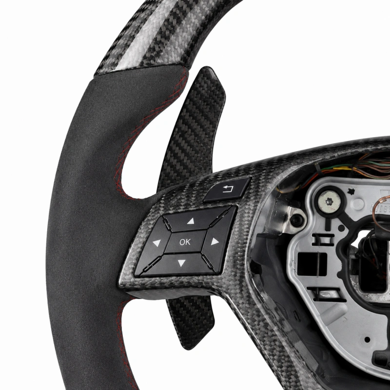 Alcantara and Carbon Fiber Steering Wheel for Mercedes-AMG A-Class, C-Class, E-Class, CLA, and CLK