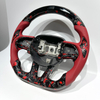 Red Forged Carbon Fiber Perforated Leather with LED Sport Steering Wheel Suitable for Dodge Challenger Charger RT Durango SRT