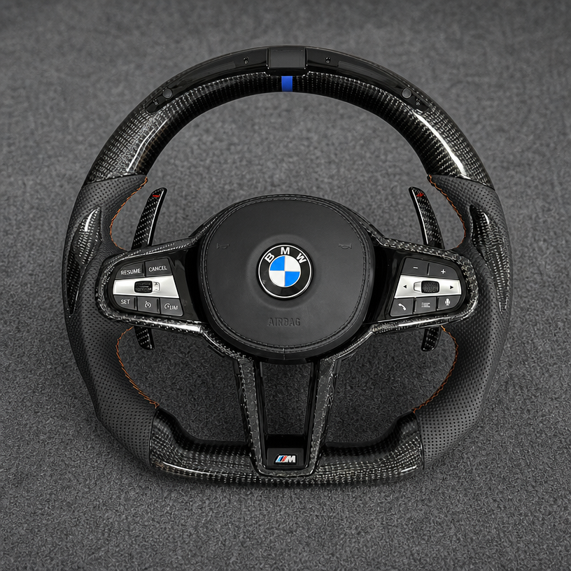 Custom Perforated Nappa Leather Real Carbon Fiber LED Steering Wheel for BMW Z4 G29 2019–2026 -JIONX