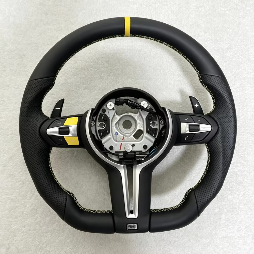 The steering wheel for BMW F30 F10 F31 F20 E90 is made of leather material and sports steering wheel auto parts