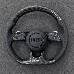 Audi Q5 SQ5 custom carbon fiber flat bottom sport steering wheel with B9-style design