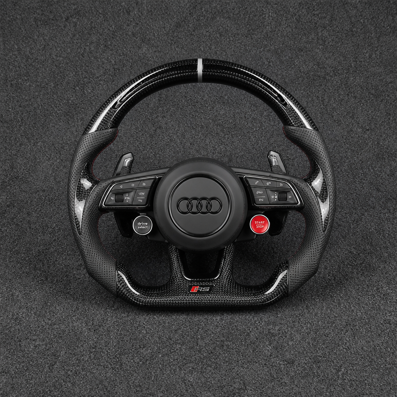 Custom Alcantara Nappa Leather Carbon Fiber LED Steering Wheel for Audi A3 S3 RS3 8L 8P 8V 8Y 1996–2026 -JIONX