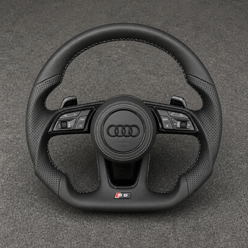 Custom Alcantara Nappa Leather Carbon Fiber LED Wheel for Audi A8 S8 D2 D3 D4 D5 1994–2026 -JIONX