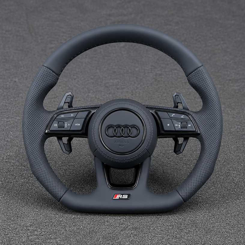 Custom Alcantara Nappa Leather Carbon Fiber LED Steering Wheel for Audi A6 S6 RS6 A7 S7 RS7 C4 C5 C6 C7 C8 4G 4K 1994–2026 -JIONX