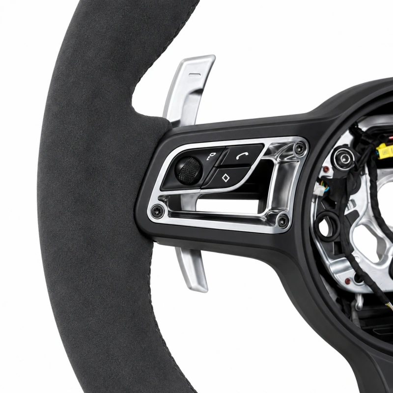 Alcantara Steering Wheel for Porsche Panamera Cayenne 718 (Boxster/Cayman) Taycan Carrera (911/991/996) 958 970 981 And 987 Models