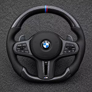 BMW E46 M3 custom carbon fiber steering wheel with perforated leather and M center stripe