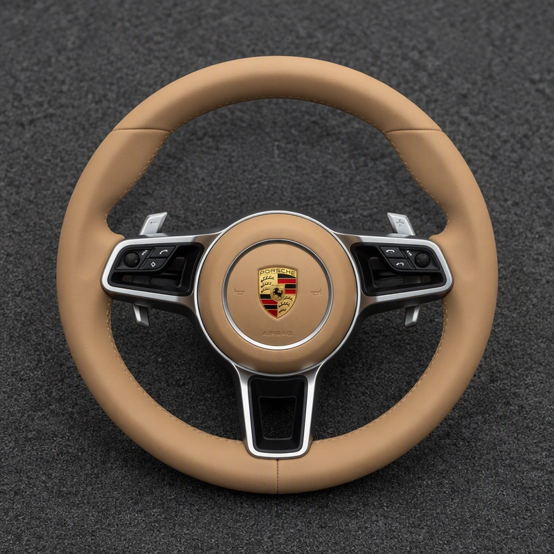 Porsche Taycan J1 2020–2026 Custom Steering Wheel Nappa Leather Real Carbon Fiber | JIONX