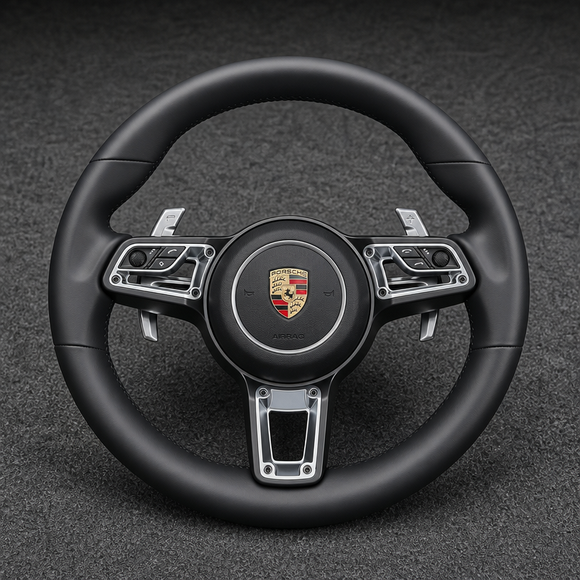 For Porsche Cayenne 9YA 9YB 2018–2026 Nappa Leather Custom Real Carbon Fiber LED Sport Response Button Steering Wheel -JIONX