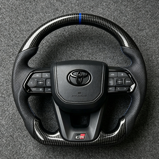 Carbon Fiber Car Steering Wheel for Toyota Land Cruiser Camry Hiace Corolla Hilux Fortuner Rav4 GR Lc76 LC300 Car Accessories