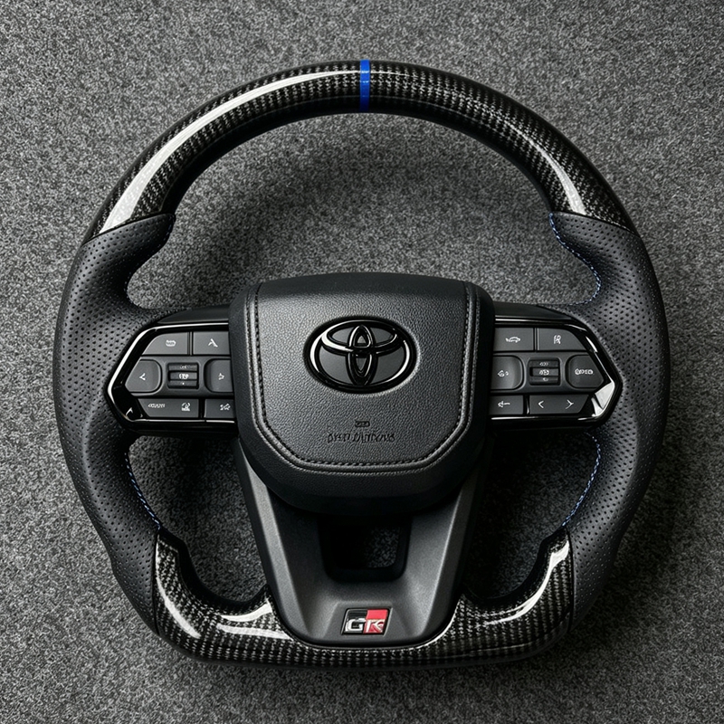 Carbon Fiber Car Steering Wheel for Toyota Land Cruiser Camry Hiace Corolla Hilux Fortuner Rav4 GR Lc76 LC300 Car Accessories