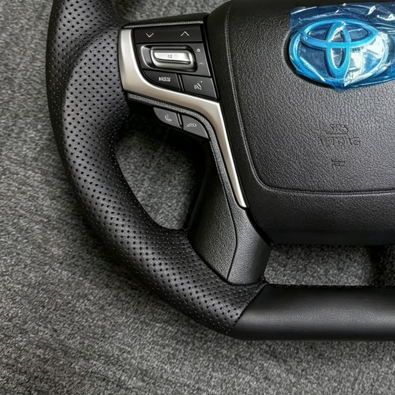 Upgrade New Leather Steering Wheel Suitable for Toyota Land Cruiser GR Prado LC250 Cruiser LC200 Hilux Fortuner