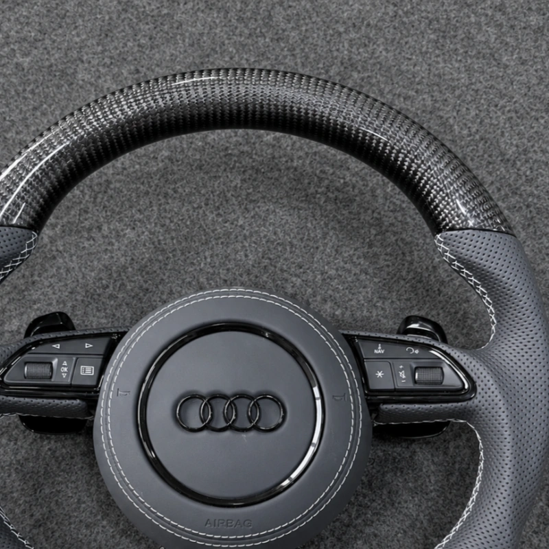 Original multifunction buttons, media and cruise control for Audi carbon steering wheel