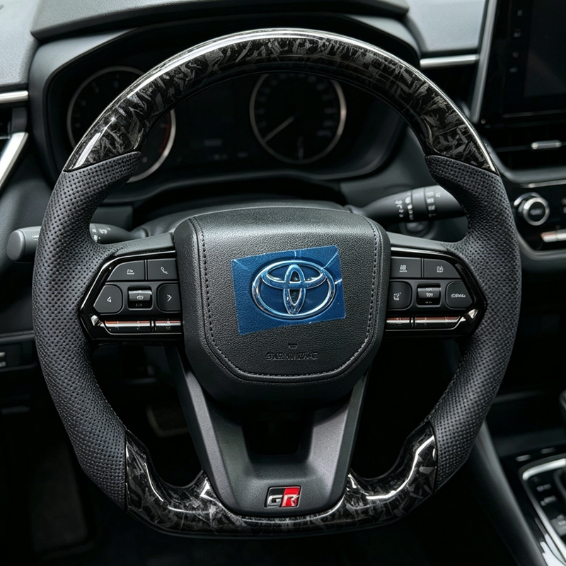 Carbon Fiber Leather Steering Wheel for Toyota Corolla LC300 Hilux N70 Fortuner Land Cruise GR Car Steering Wheel