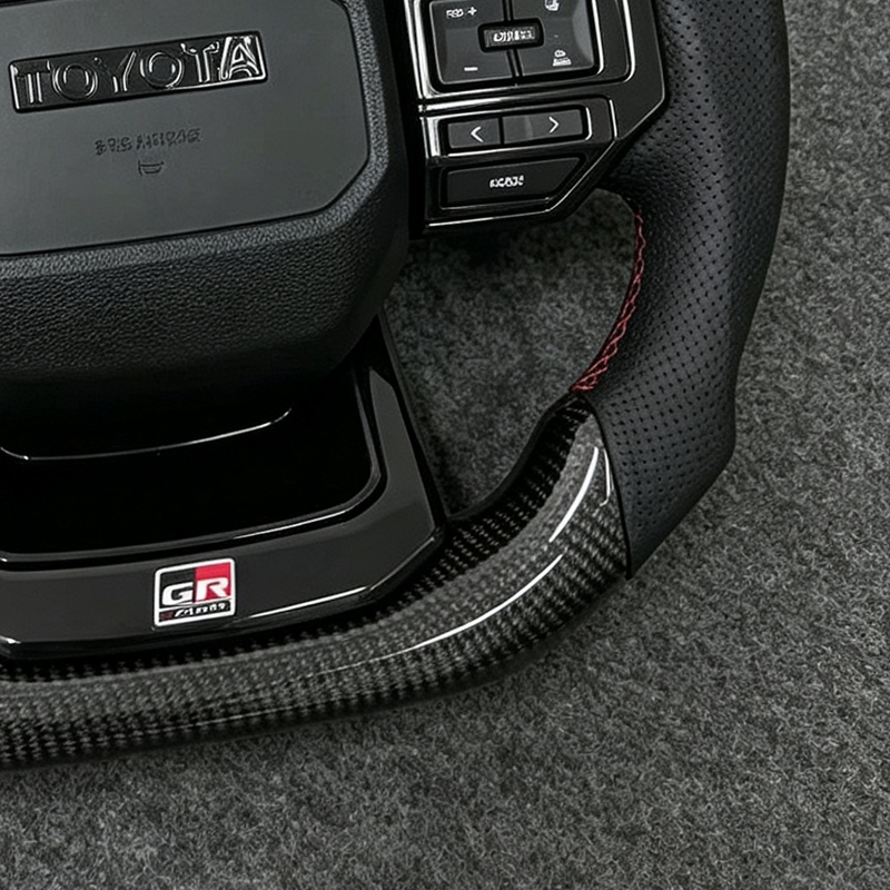 Customized Carbon Fiber Leather Steering Wheel for Hilux Vigo Land Cruiser Prado F70 LC150 200 Series