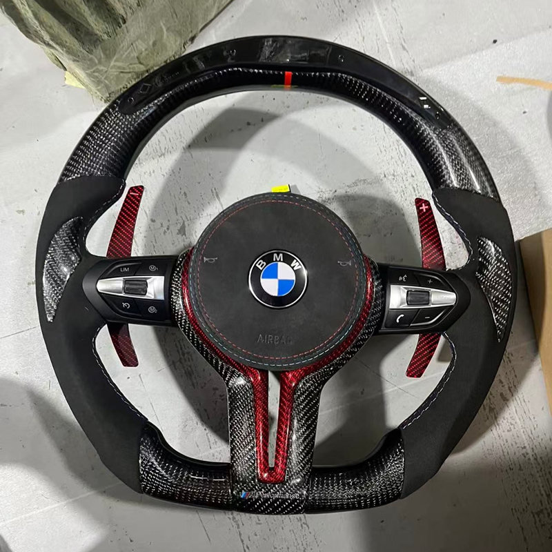 Leather Steering Wheel For BMW F30 F20 F22 F23 F33 F34 X1 F48 F15 X3 F25 M3 F80 E90 E70 E84 M Sport Carbon