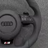 JIONX All Factory Media Cruise Buttons Fully Compatible On Audi Suede Leather Steering Wheel