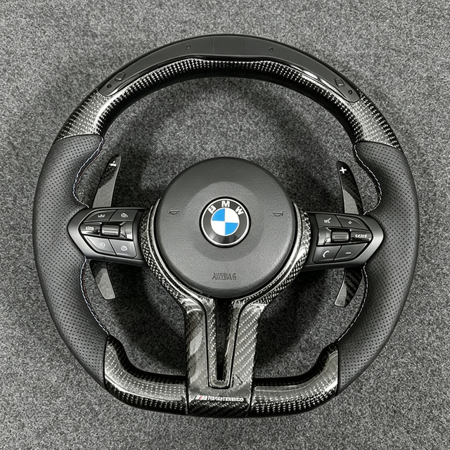 Steering Wheel for BMW F30 F10 E90 F32 F36 M340i F22 F11 540i E87 F82 M3 M5 E70 M4 Leather Carbon Fiber LED F80 E92 M Sport