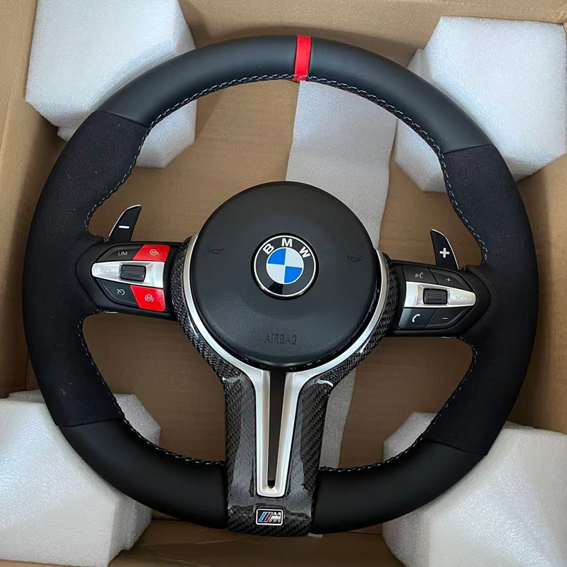 Steering Wheel Modification with LED Lights and Suede Material for BMW F01 F07 F10 F20 F21 F30 F31 F32 F36 M2 F87 M3 M5