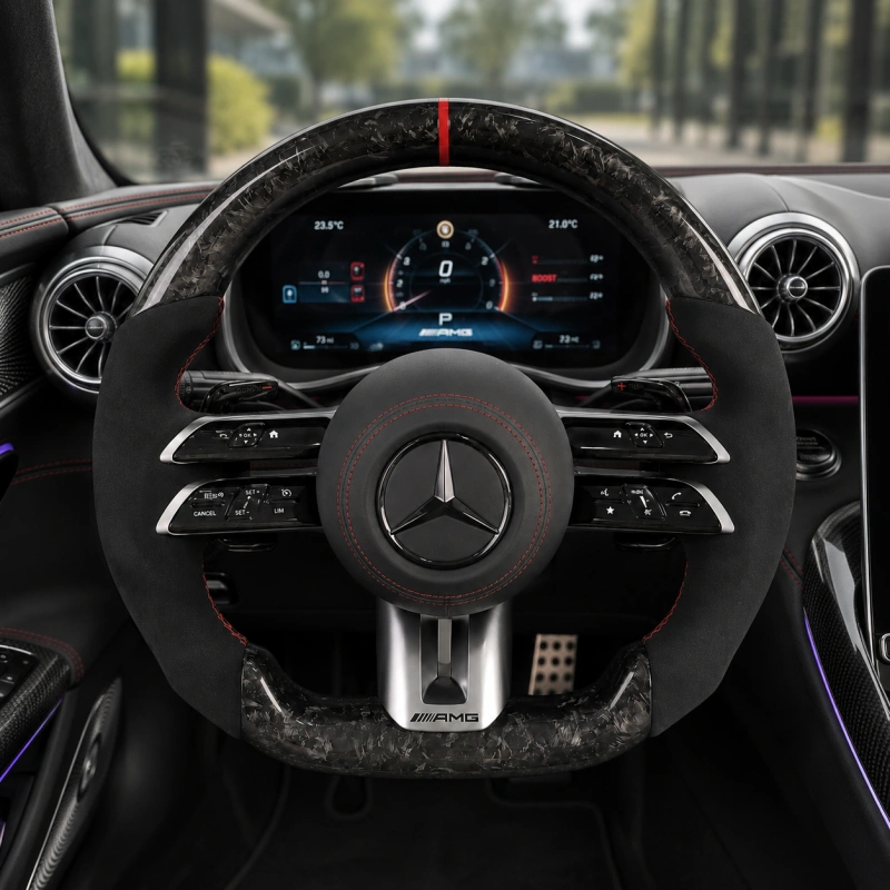 Custom Carbon Fiber Steering Wheel for Mercedes Benz AMG GT W205 W212 W190 W166 W177 W214 W216 W217 W218 W222 W253 W257 W463 W464