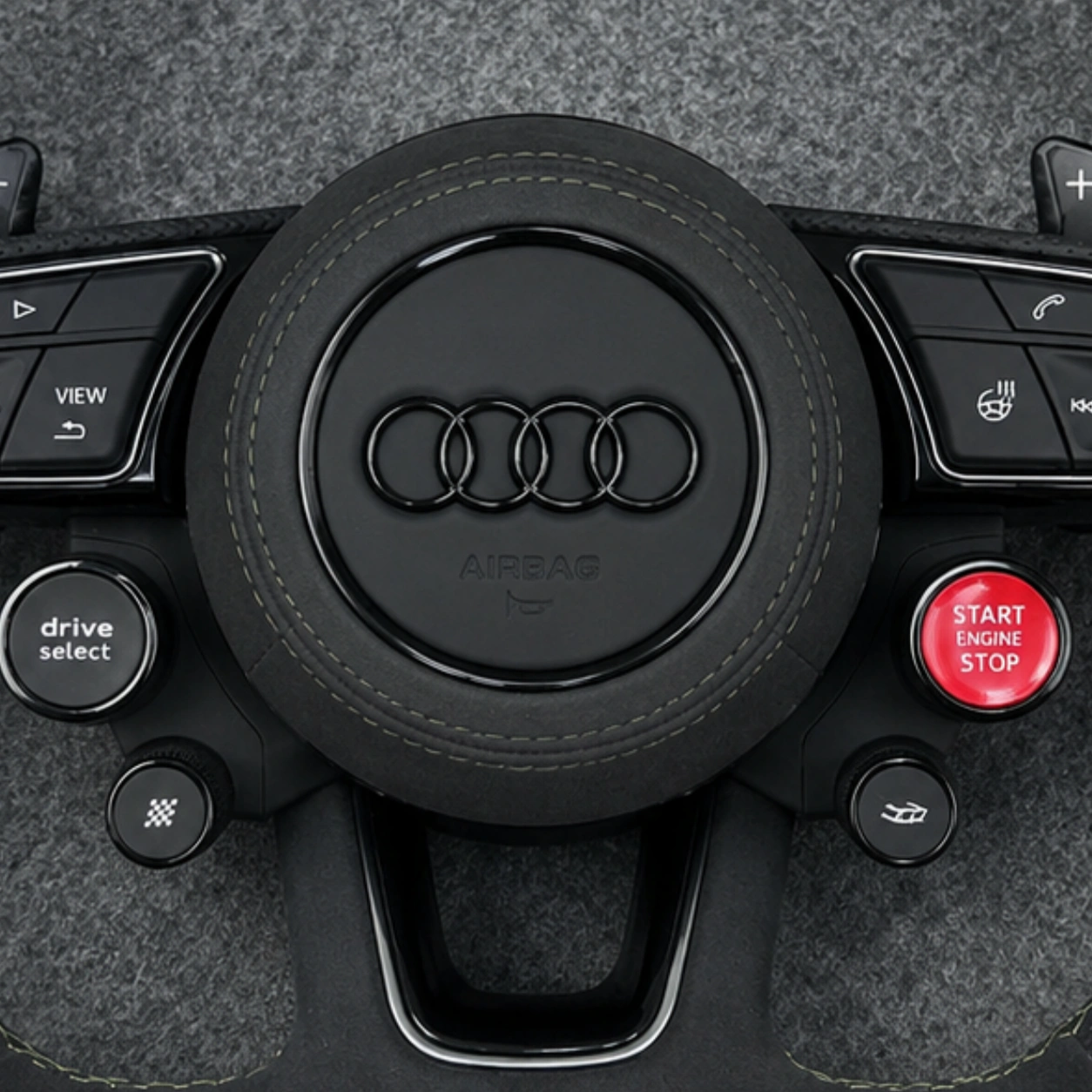 Red Start Stop Button & Drive Select Knob Detail For Audi Sport Steering Wheel A4 A5 S4 S5 JIONX