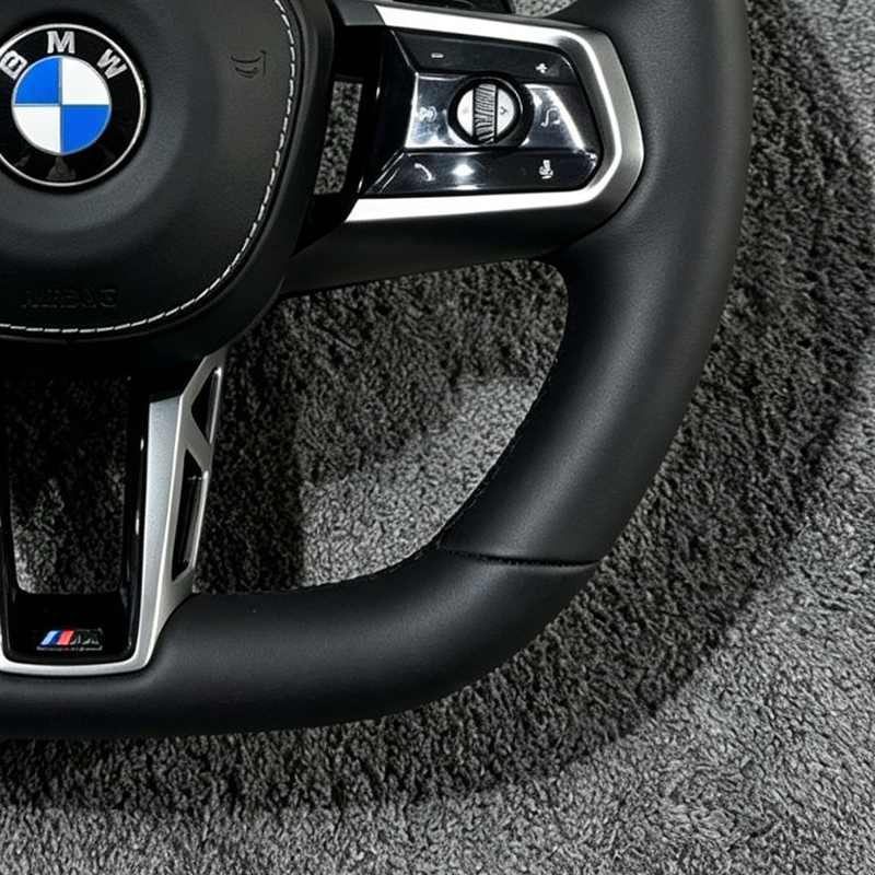Heated White Leather Carbon Fiber Sport Car Steering Wheel for BMW G01 G02 G20 G30 G80 G82 X3M X5M G15 W/Carbon Button Frame