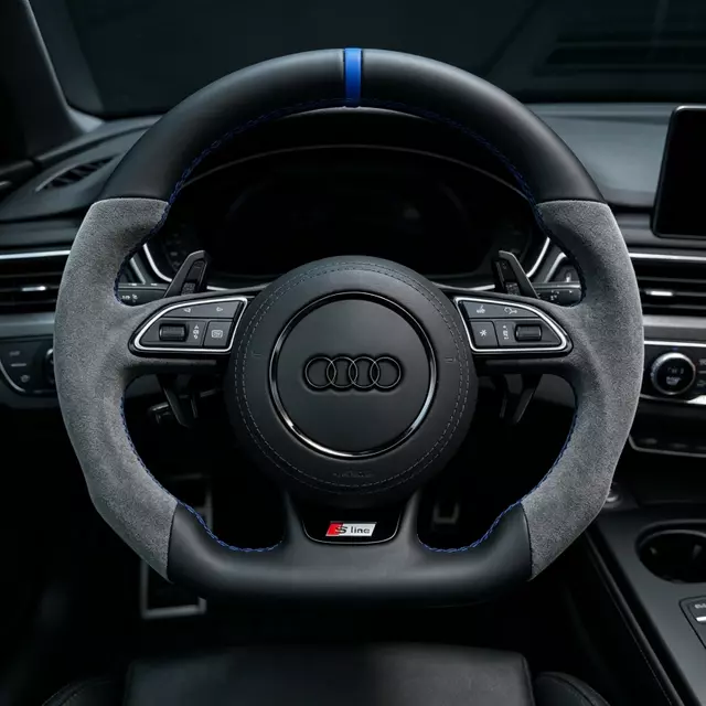JIONX Audi flat bottom steering wheel installed in vehicle interior