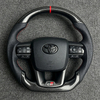 New Luxury Sports Design Leather Carbon Fiber Steering Wheel for Toyota Land Cruiser LC200 LC300 LC79 LC76 LC70