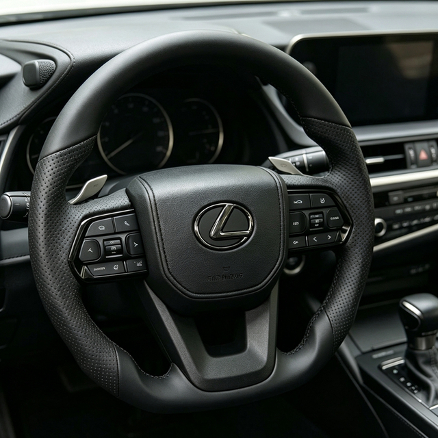 Factory Direct Leather Car Steering Wheel Sport Black Stitching Suitable for Toyota Land Cruiser LC300 LC79 LC70 Hilux Fortuner