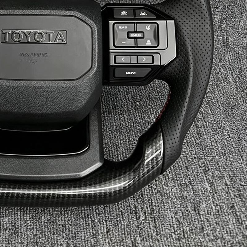 Applicable LC Elfa 80 Series Helux Hilux Land Cruiser Crown Leather Modern 6 Spokes T5EVO Steering Wheel