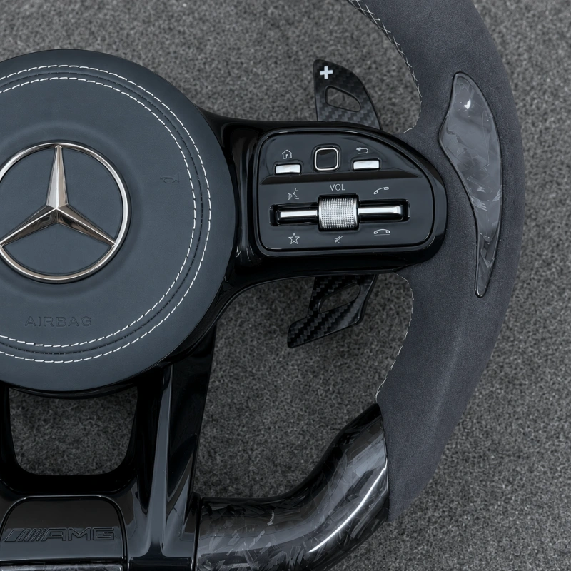 Forged Carbon Fiber Alcantara Steering Wheel for Mercedes Benz AMG W118 W205 W212 W213 W222