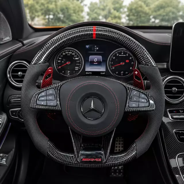 Nappa Leather And Carbon Fiber Steering Wheel for Mercedes AMG A C E GLA GLC GLE GLS CLA And CLS Series Models