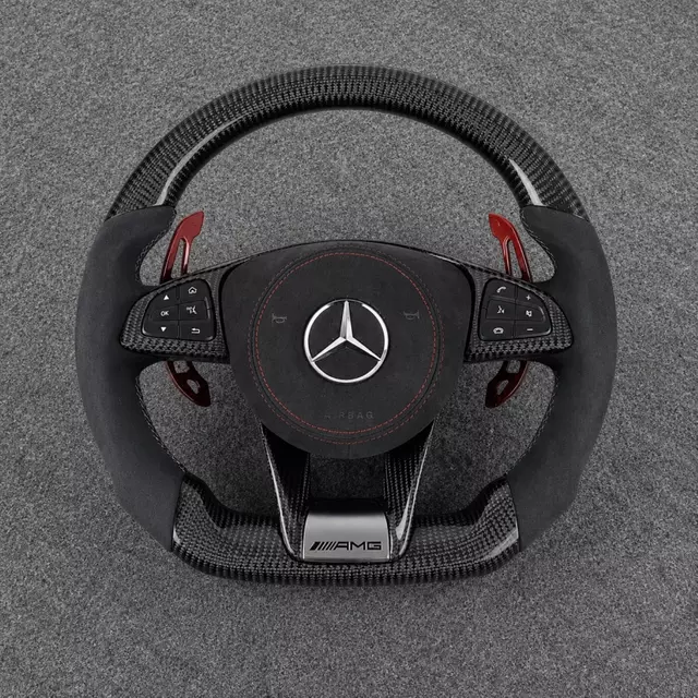 Alcantara And Carbon Fiber Steering Wheel for Mercedes-AMG W204 W205 W212 W213 W176 W166 W207 W218 W222 W253 W172 W463 GLE G63 C63