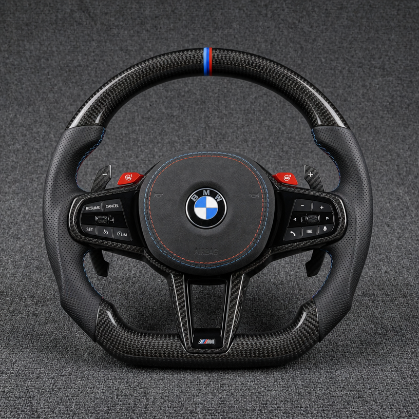 Custom Perforated Nappa Leather Real Carbon Fiber LED Steering Wheel for BMW Z4 G29 2019–2026 -JIONX