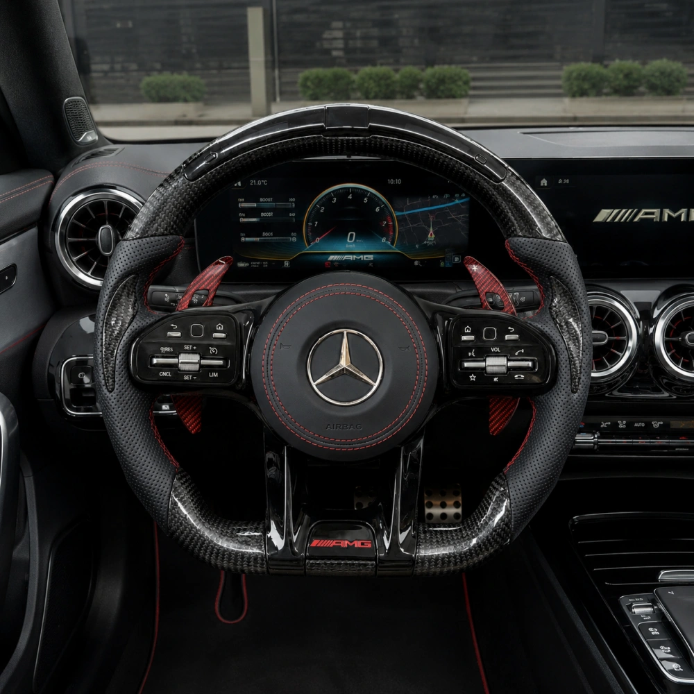 Customization Carbon Fiber Leather Premium Sports Steering Wheel For Mercedes-Benz W205 W213 W253 W463 F250 Wheels