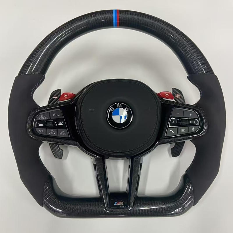 Alcantara D-Shape Upgrade LCI Steering Wheel for G30 G31 G32 X3 G01 X4 G02 M2 G87 M3 G80 M4 G82 G42 G20 LCI M5 F90 G11