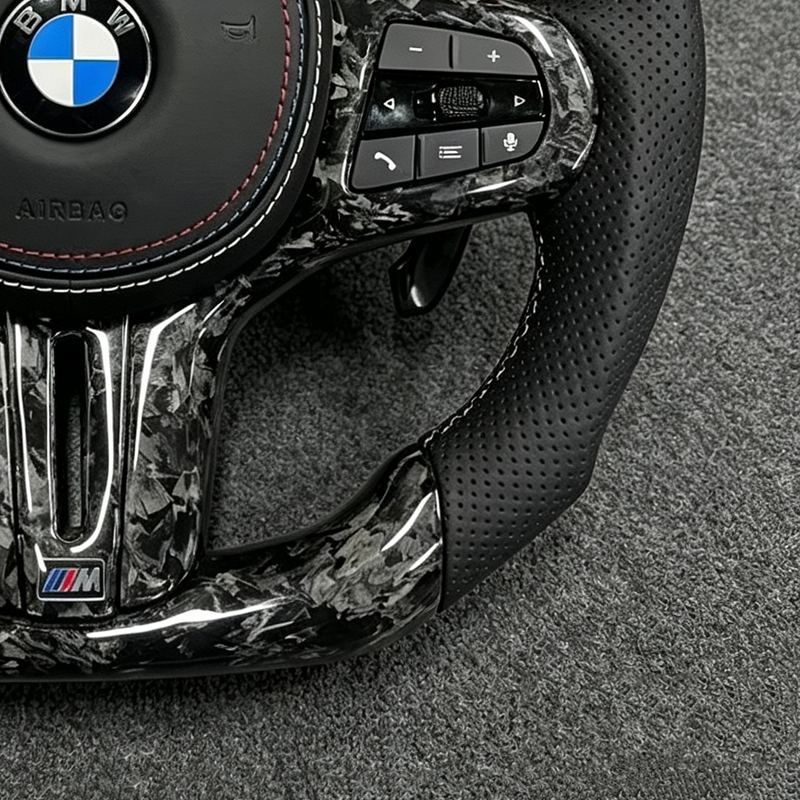 For BMW G38 Black Carbon Fiber Steering Wheel for G38 G28 G30 G20 Real Carbon Fiber Steering Wheel for BMW G Series Quality