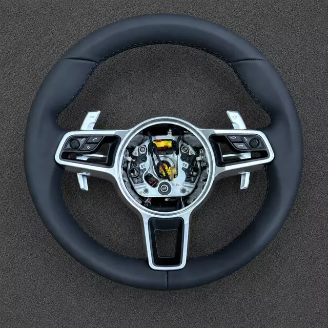 Sports Leather Steering Wheel Suitable for Porsche Cayenne, Macan, Panamera, 996 911 718 987 970 958 991 And 981 Models