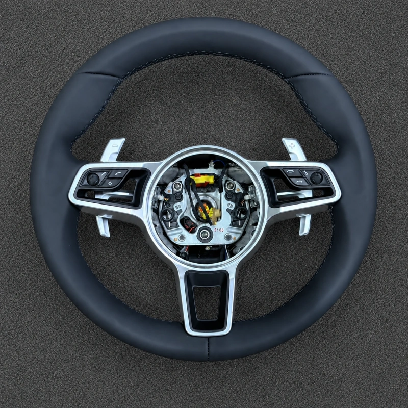 Sports Leather Steering Wheel Suitable for Porsche Cayenne, Macan, Panamera, 996 911 718 987 970 958 991 And 981 Models