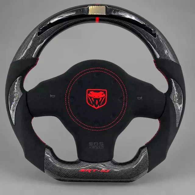 1996–2010 Dodge Viper custom carbon fiber LED steering wheel with Alcantara grips