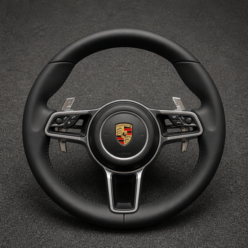 Porsche Taycan J1 2020–2026 Custom Steering Wheel Nappa Leather Real Carbon Fiber | JIONX
