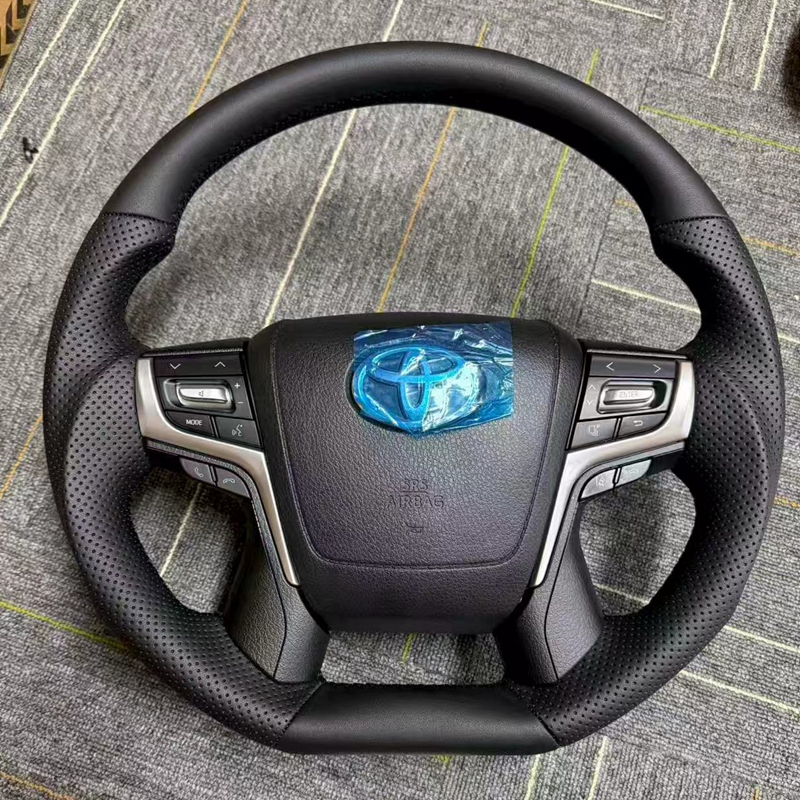 Car Upgrade Accessories LC250 Custom D Shape or Round Forged Carbon Fiber Leather Wood Gr Steering Wheel for toyota