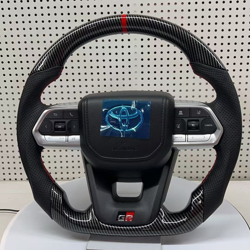 Steering Wheel for Toyota Corolla Land Cruiser LC300 Mark X LC200 Hiace LC79 N80 N70 Black Leather Steering Wheel